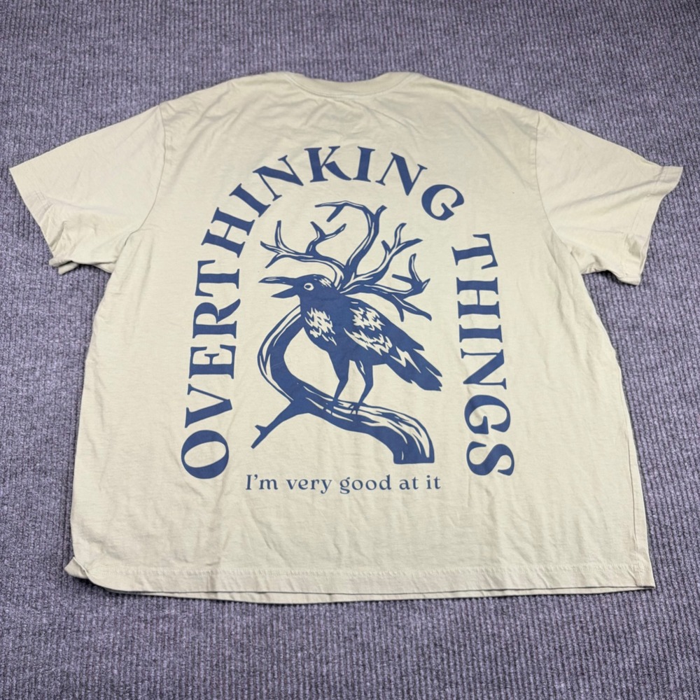Original Use Shirt Mens XXL Overthinking Things Graphic Green Short Sleeve Tee